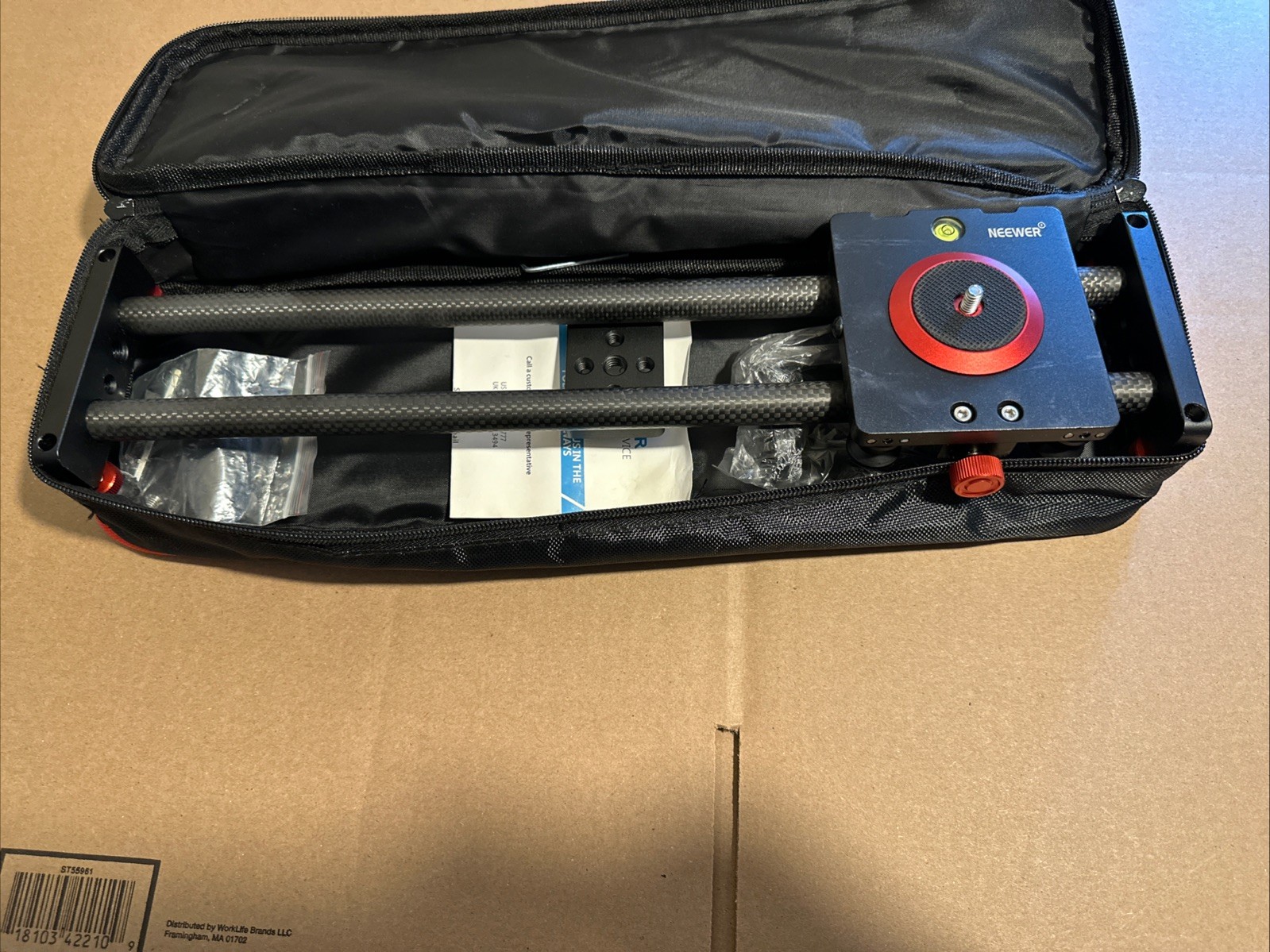 Neewer 16''  Camera Slider Carbon Fiber Dolly Rail for iPhone & Android