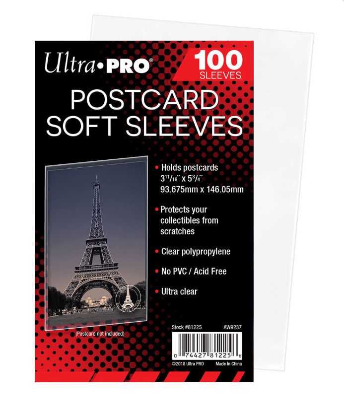 (Pack of 100) Ultra Pro Standard Postcard Sleeves Archival Quality No PVC 81225