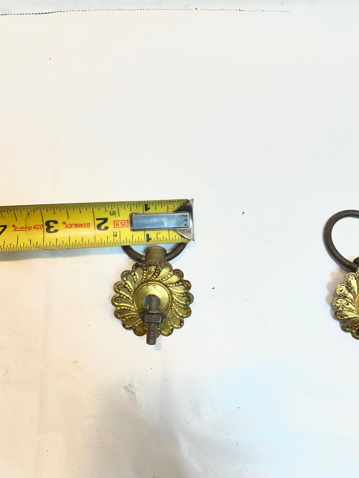 Antique Ornate Brass Victorian Antique Drawer Pulls Cabinet Handles - Lot of 2