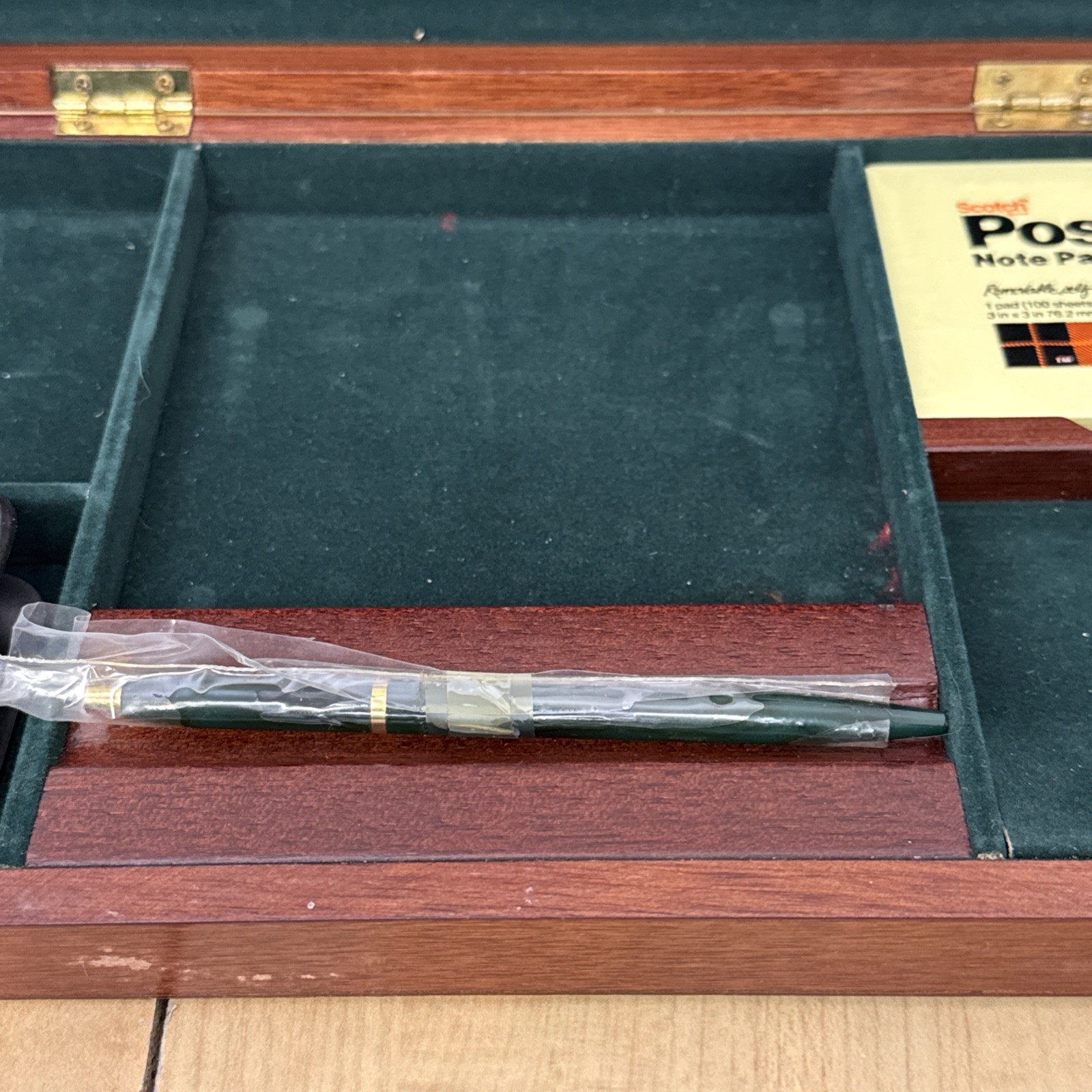 Vintage Royal Crown Cola RC Wooden Desk Organizer Set Post-it Pen Tape 1980s