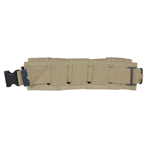 10 Pocket M1 Garand Utility Cartridge Ammo Pouch Canvas Adj Batman Belt - BLACK