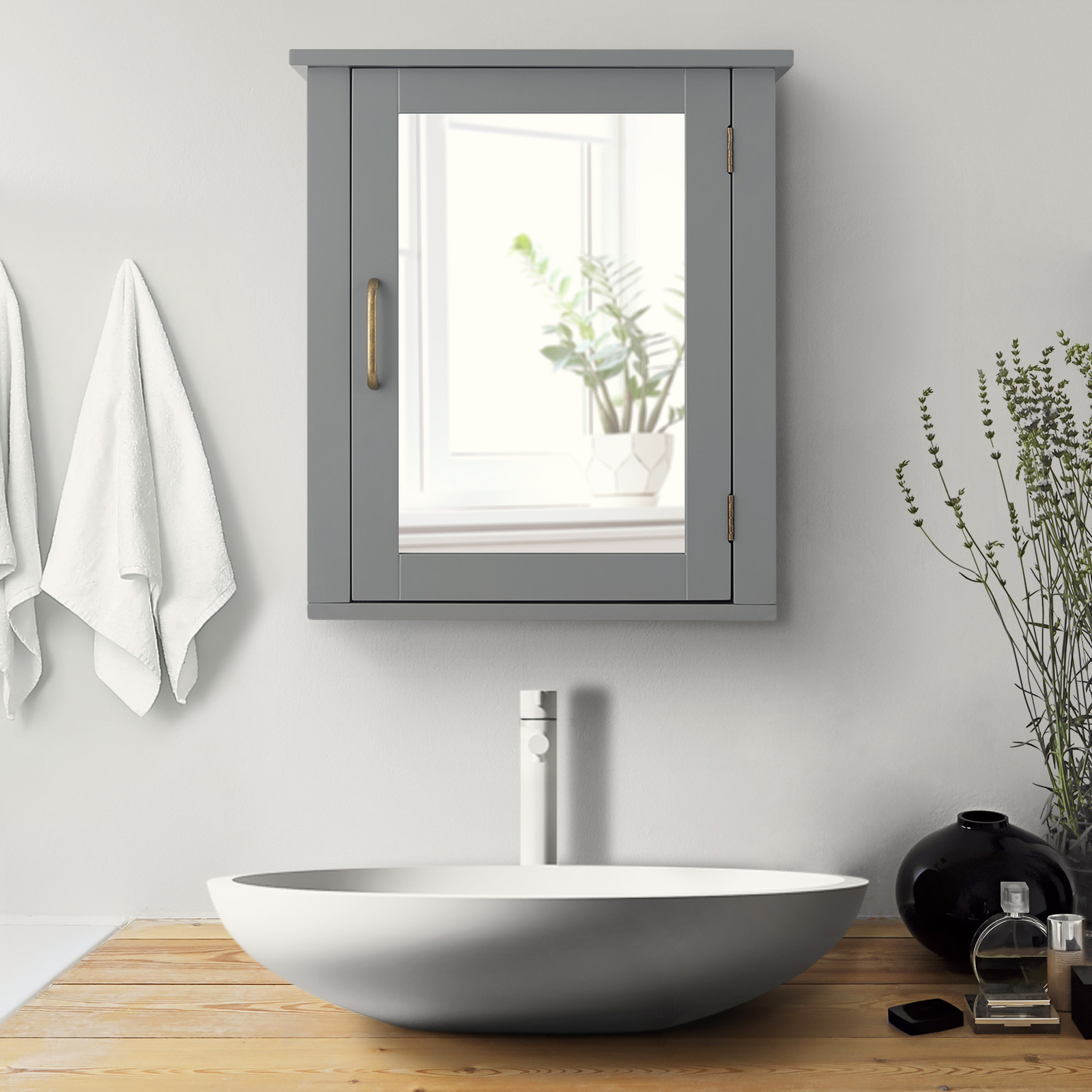 Teamson Home Mercer 46 x 53cm Removable Mirrored Wall Cabinet with an