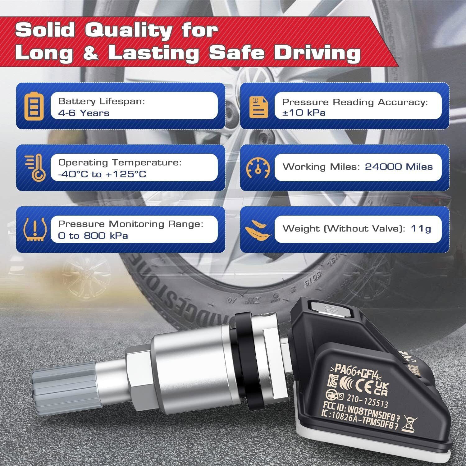 Autel MX-Sensor 315MHz & 433MHz Programmable TPMS Universal Tire Pressure Sensor