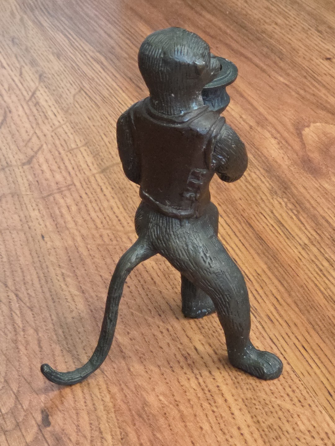 Antique Vienna Bronze Monkey Sculpture with Candle Holder 6.5" #2