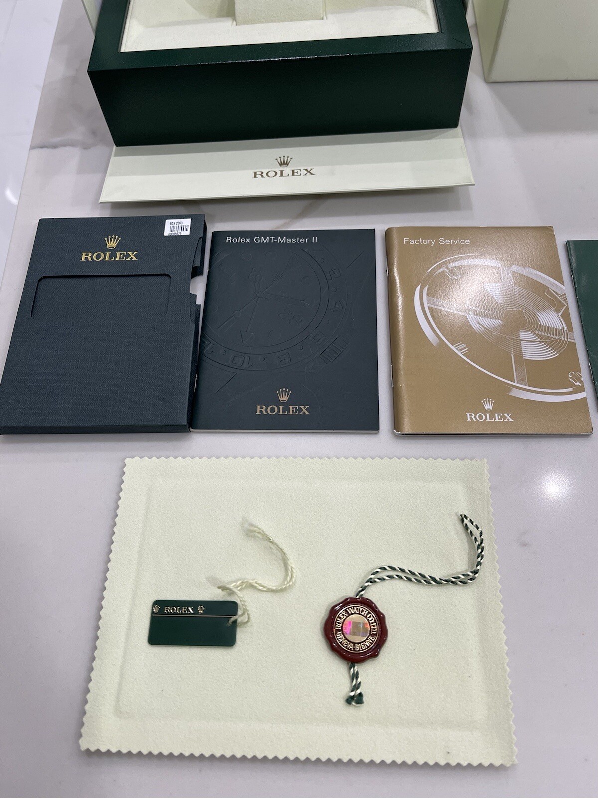 Authentic ROLEX GMT MASTER II Watch Box FULL SET Booklet Tag 116710 116713