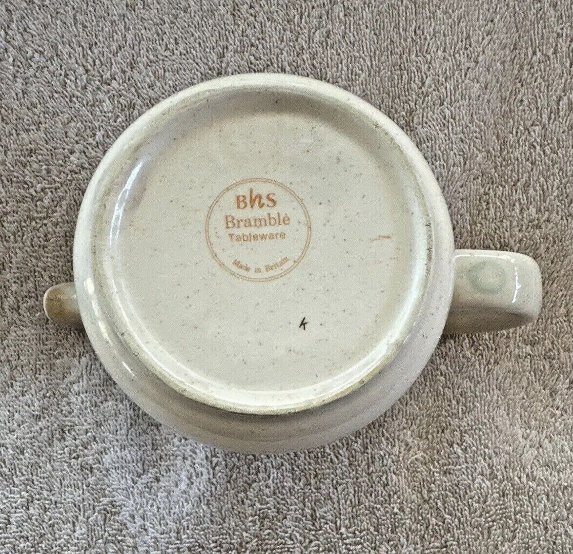 BHS Country Garland Small Tea Pot Cream Speckled Color W/ Flowers Painted on it