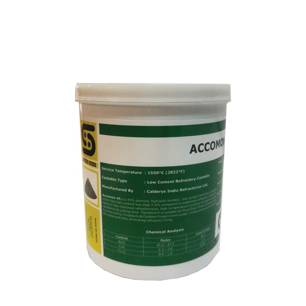 Castable Refractory Cement, 45% Alumina Low Cement Castable, Accomon-45 , 4 LBS