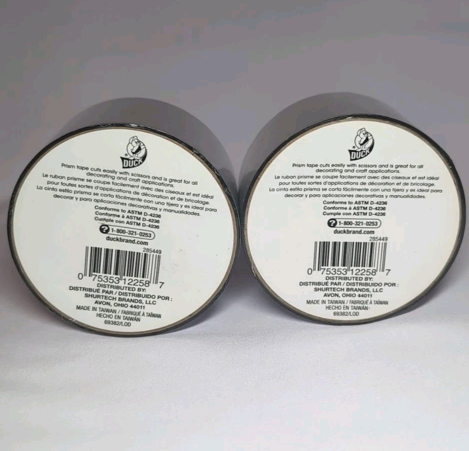 2 ROLLS OF DUCK PRISM CRAFTING TAPE 1.88in X 180in NEW & SEALED
