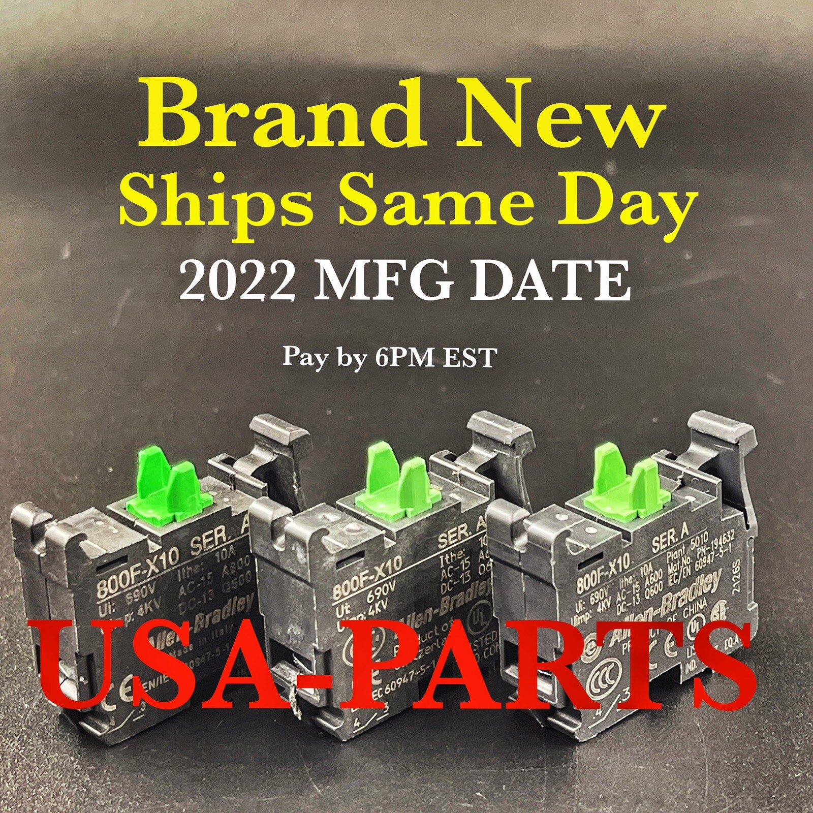 ALLEN BRADLEY 800F-X10 1NO CONTACT ** Brand New ** Ships Same Day By 6 pm EST