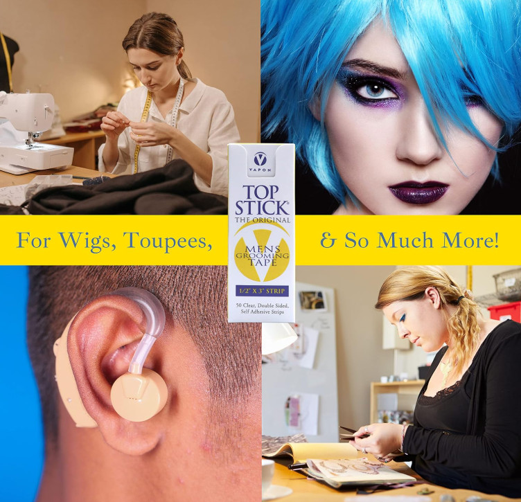 Topstick Clear Hairpiece Tape (1 Roll) - 1 x 3 WIDE STRIPS