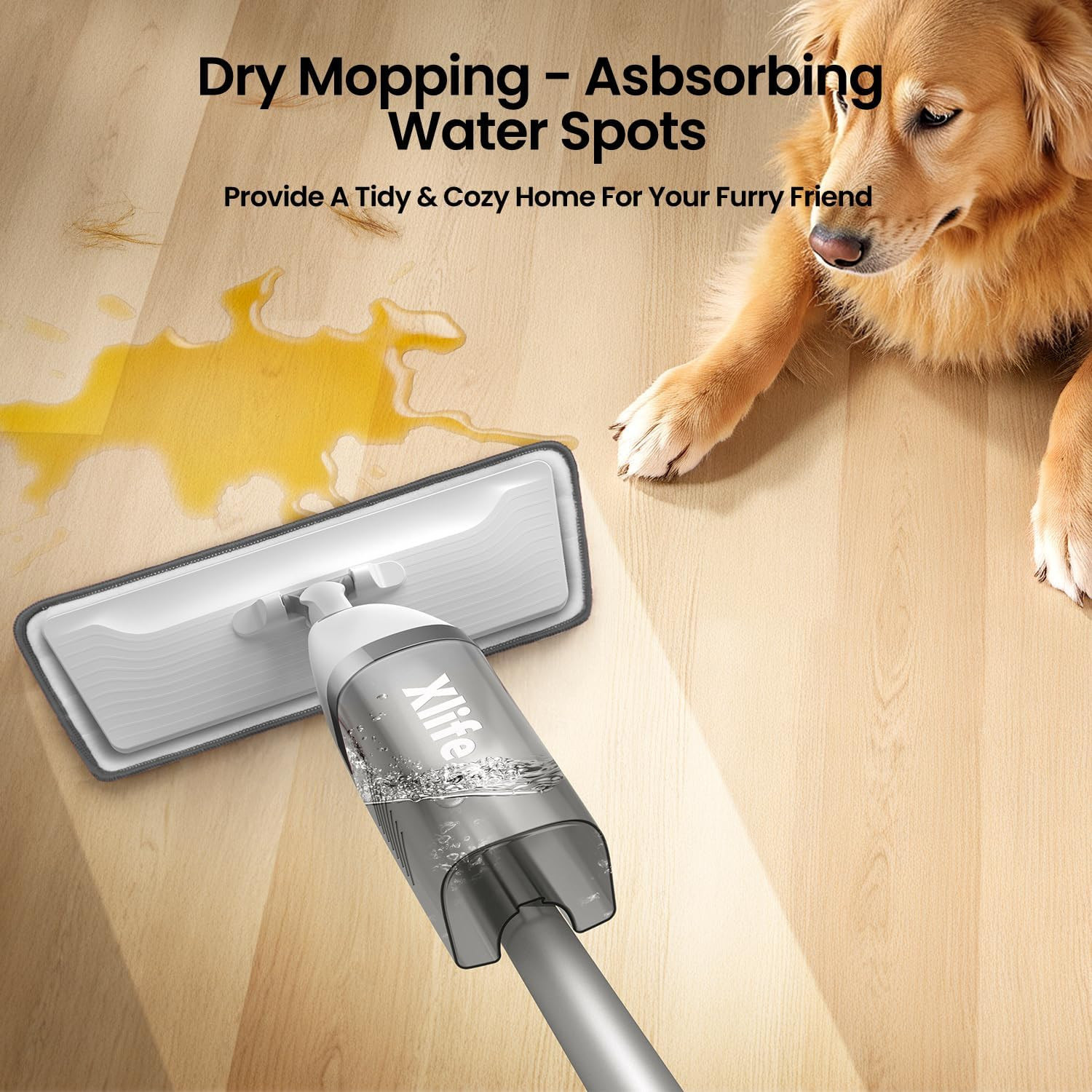 360° Spray Mops for Floor Cleaning with 5 Washable Pads, Wet Dry Microfiber Mop