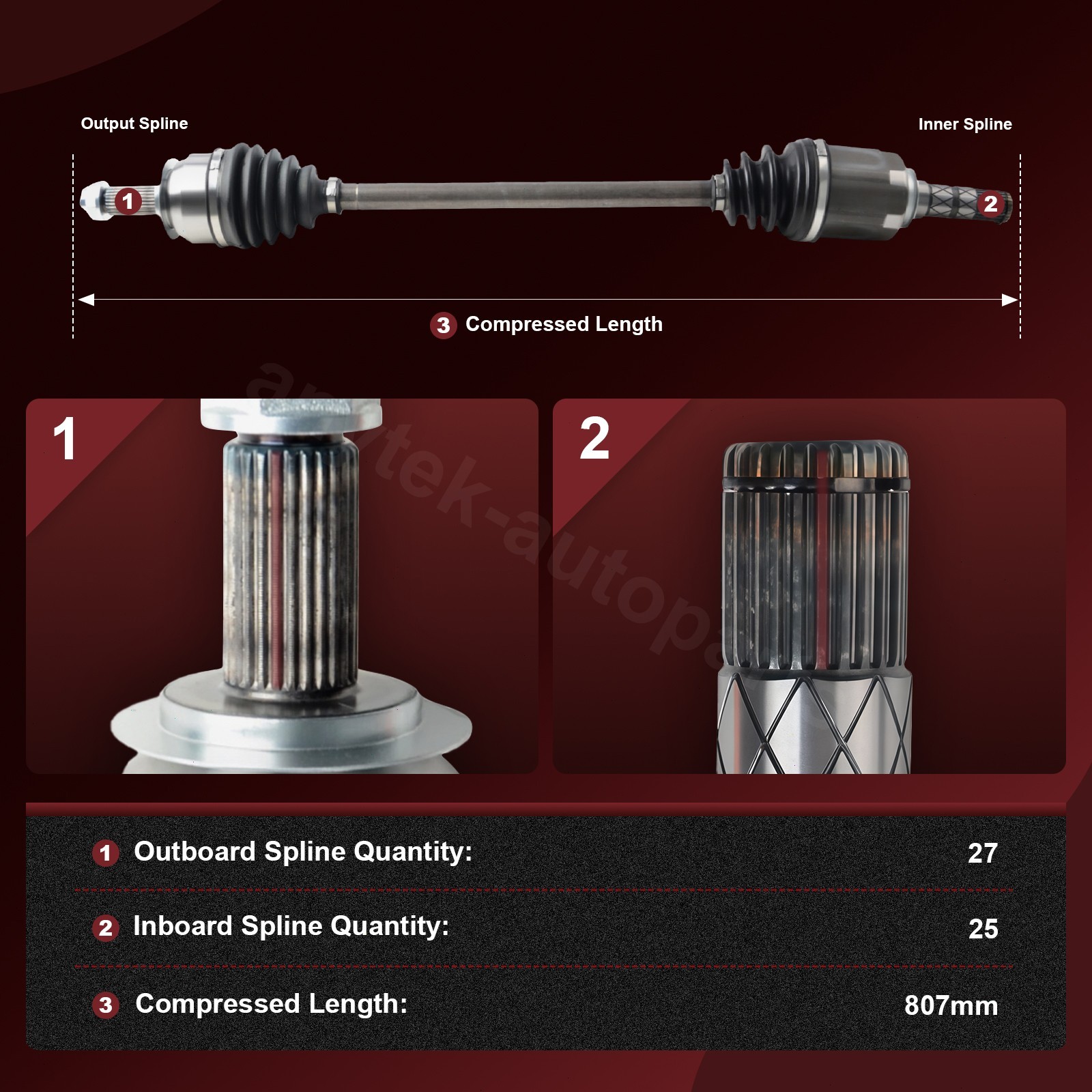 Front Left & Right CV Axle Assembly for Subaru Outback Legacy 2010-2014 Forester