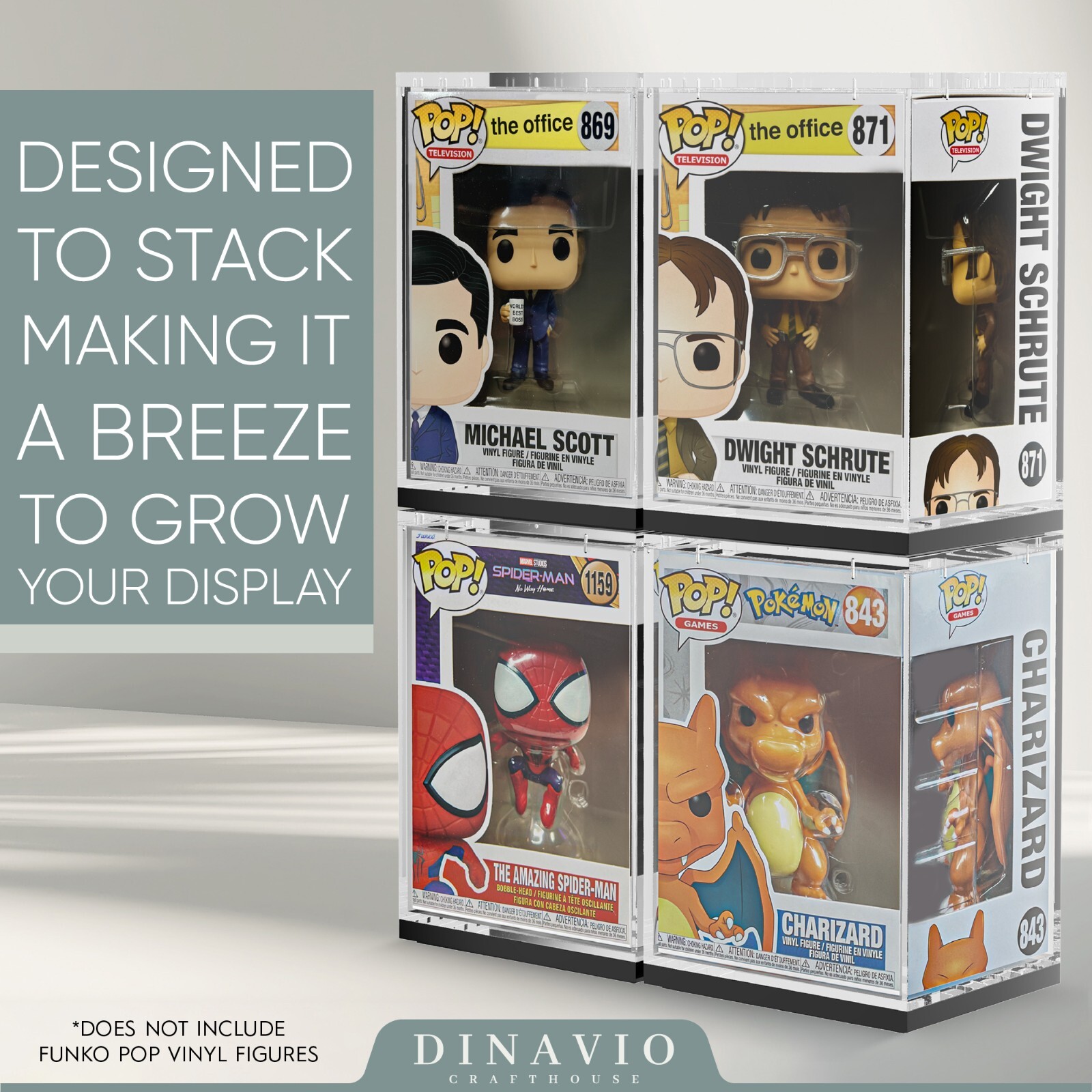 Acrylic Display Hard Case Funko Pop Protector Compatible with 4" Funko Pops