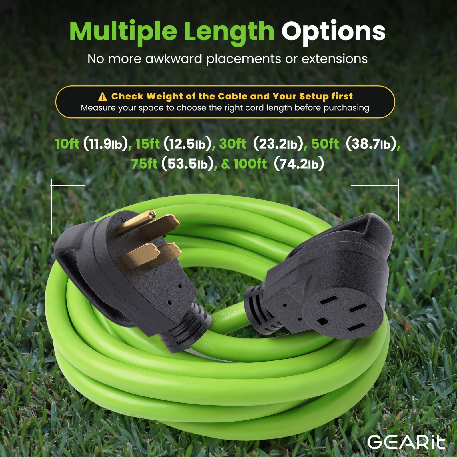 50 Amp 50 Foot RV/EV Extension Cord NEMA 14-50P/R Heavy Duty Extension Opened Bx