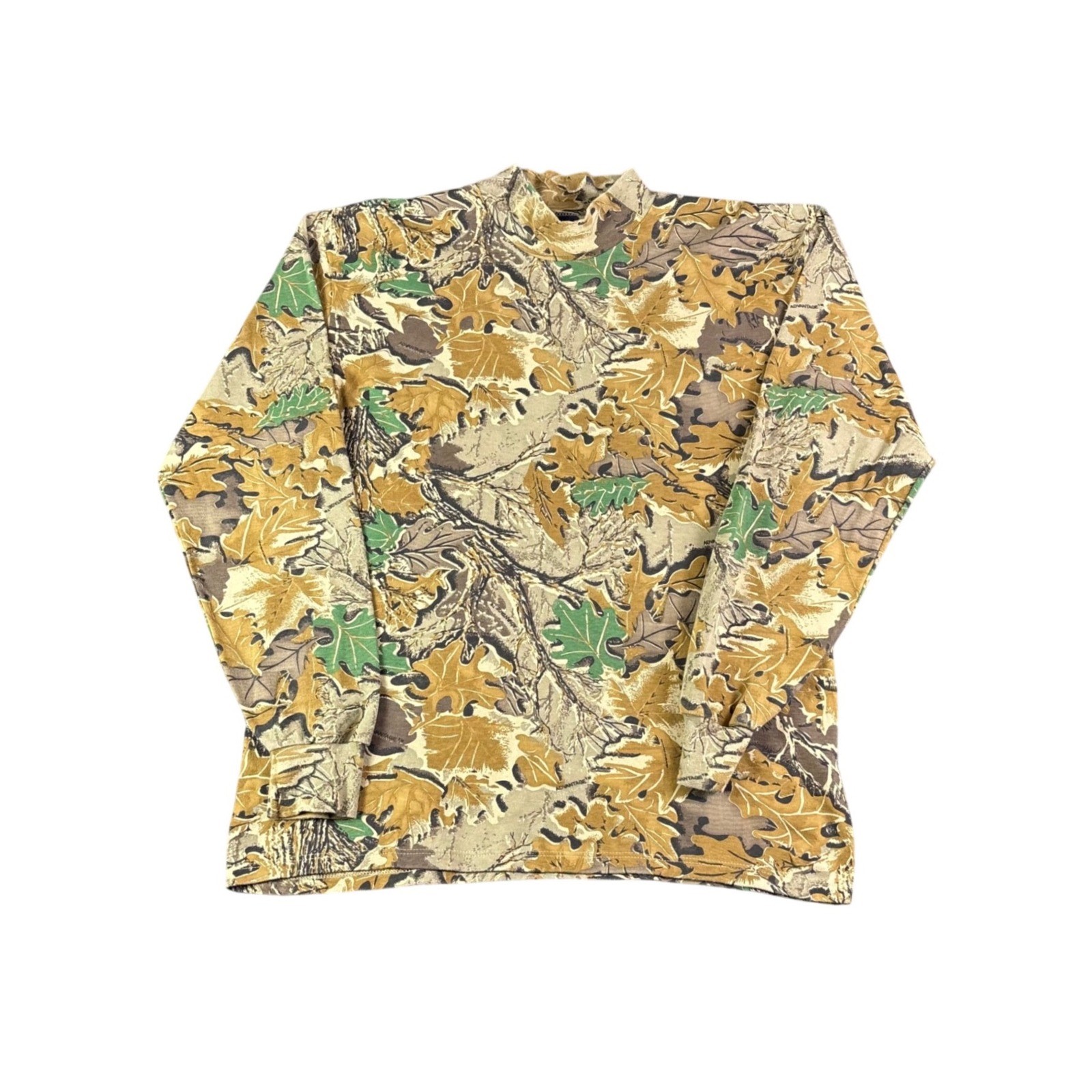 Duofold Camouflage Long Sleeve Mock Neck Shirt Men's Large Realtree Advantage