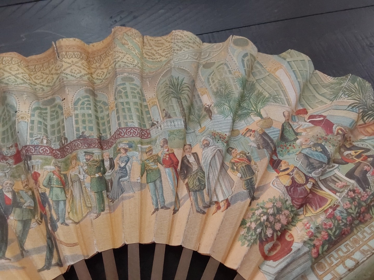 Grand Hotel Paris France 1890s Folding Hand Fan