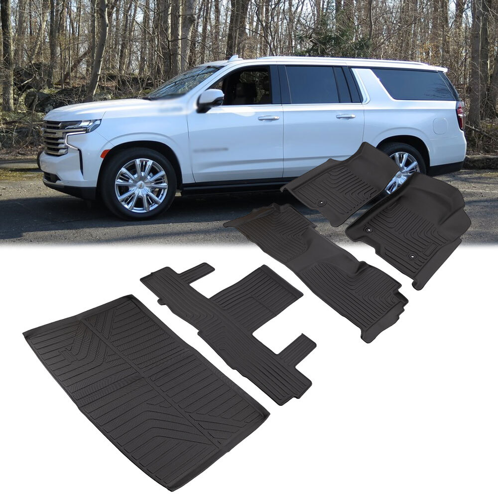 Floor Mats For 2021-2025 Chevrolet Suburban & 2021-2025 GMC Yukon XL All-Weather