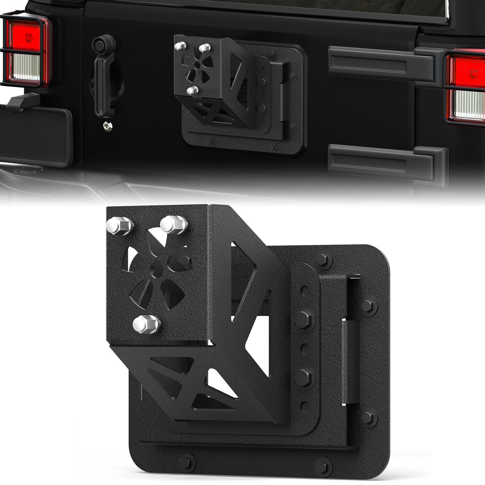 Adjustable Tailgate Spare Tire Carrier Mount Fit 2007-2018 Wrangler JK/JKU