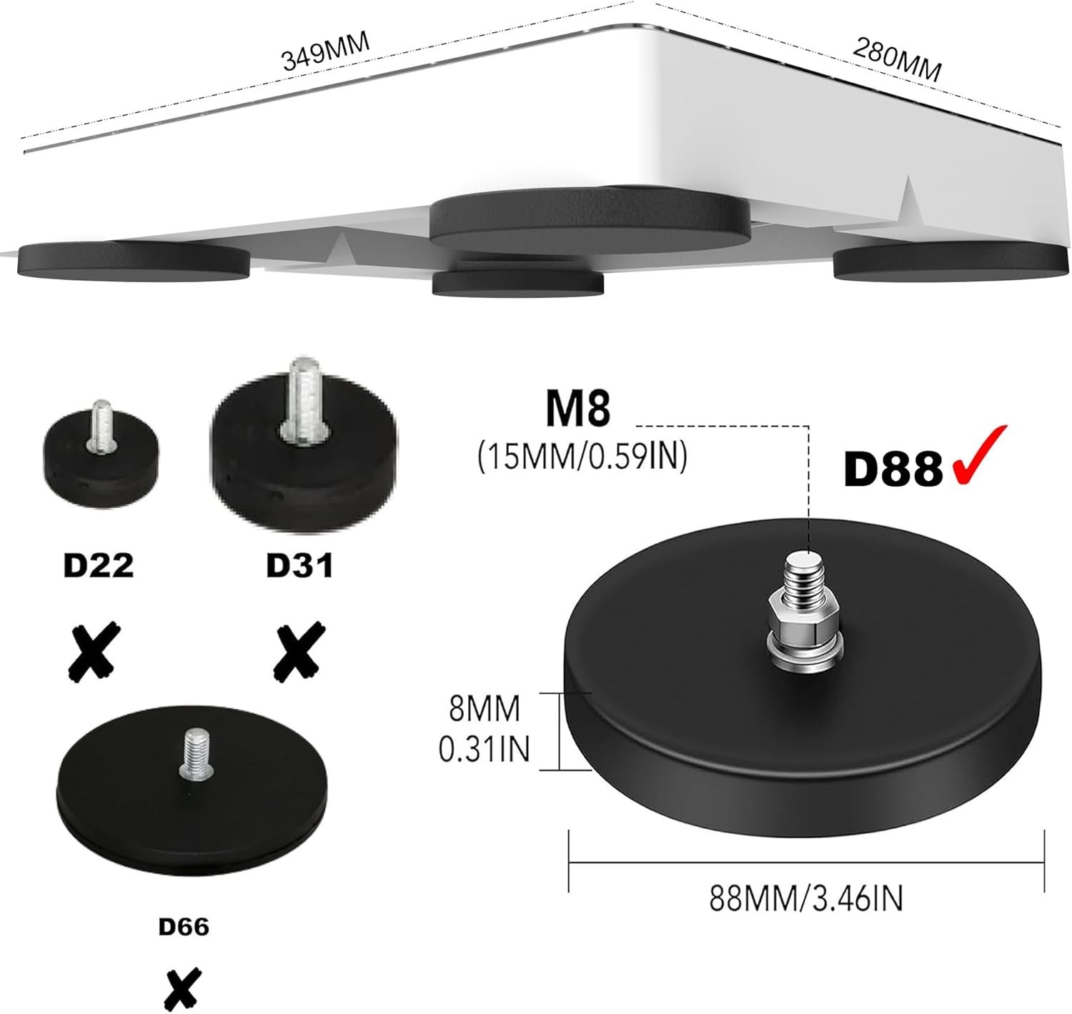 High-Temp Magnetic Mount for Starlink Mini - Instant Installation for RVs & Vans