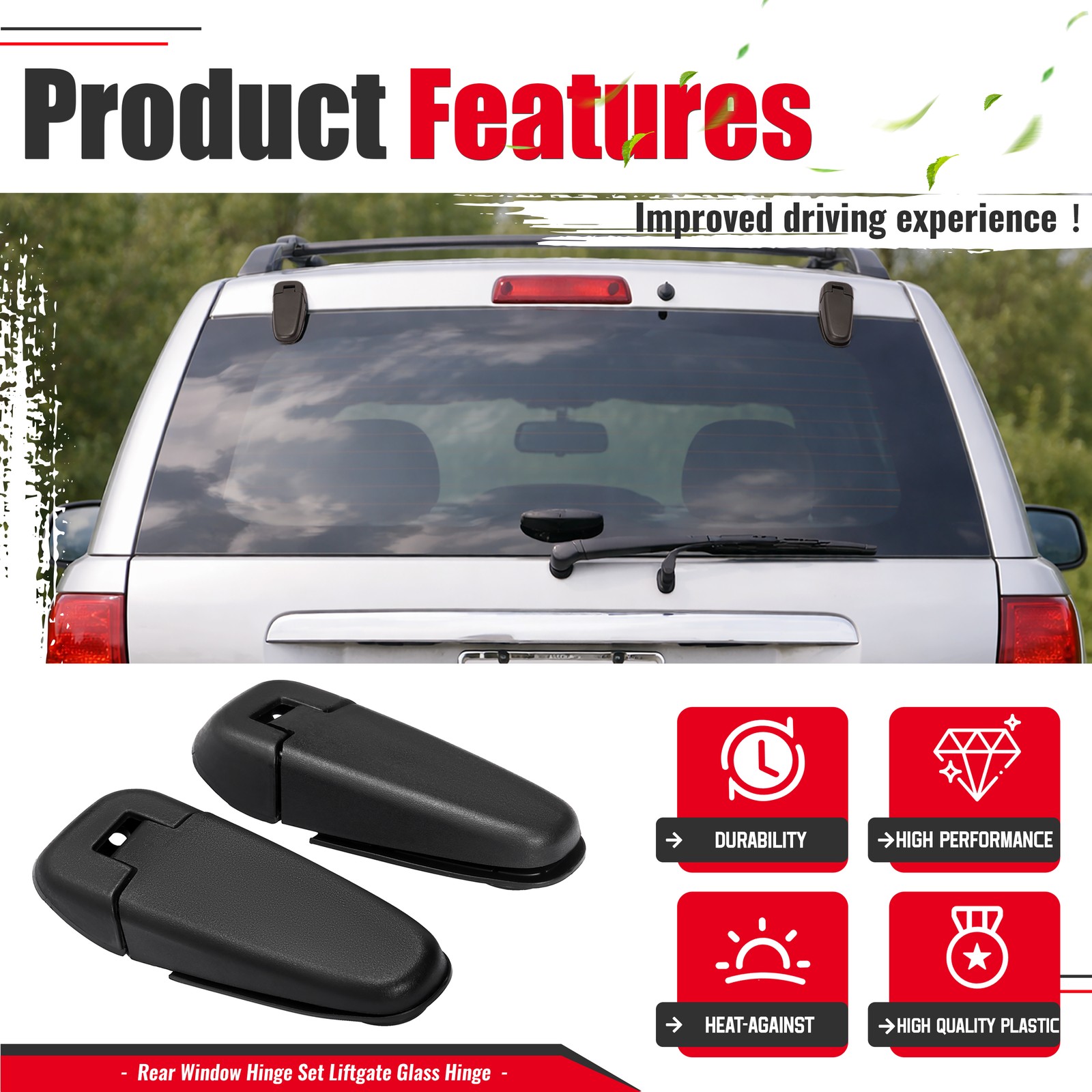 New Rear Window Glass Hinges Liftgate For Jeep Grand Cherokee 1999-2004 Textured