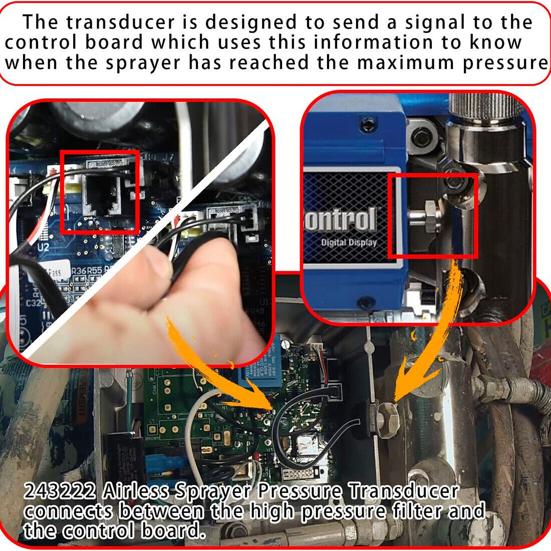 243222 Airless Sprayer Pressure Transducer for Graco Airless Paint Sprayer