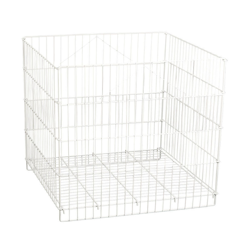 Wire Dump Bin With Adjustable Shelf 26" x 26" x 30" H White Retail Display