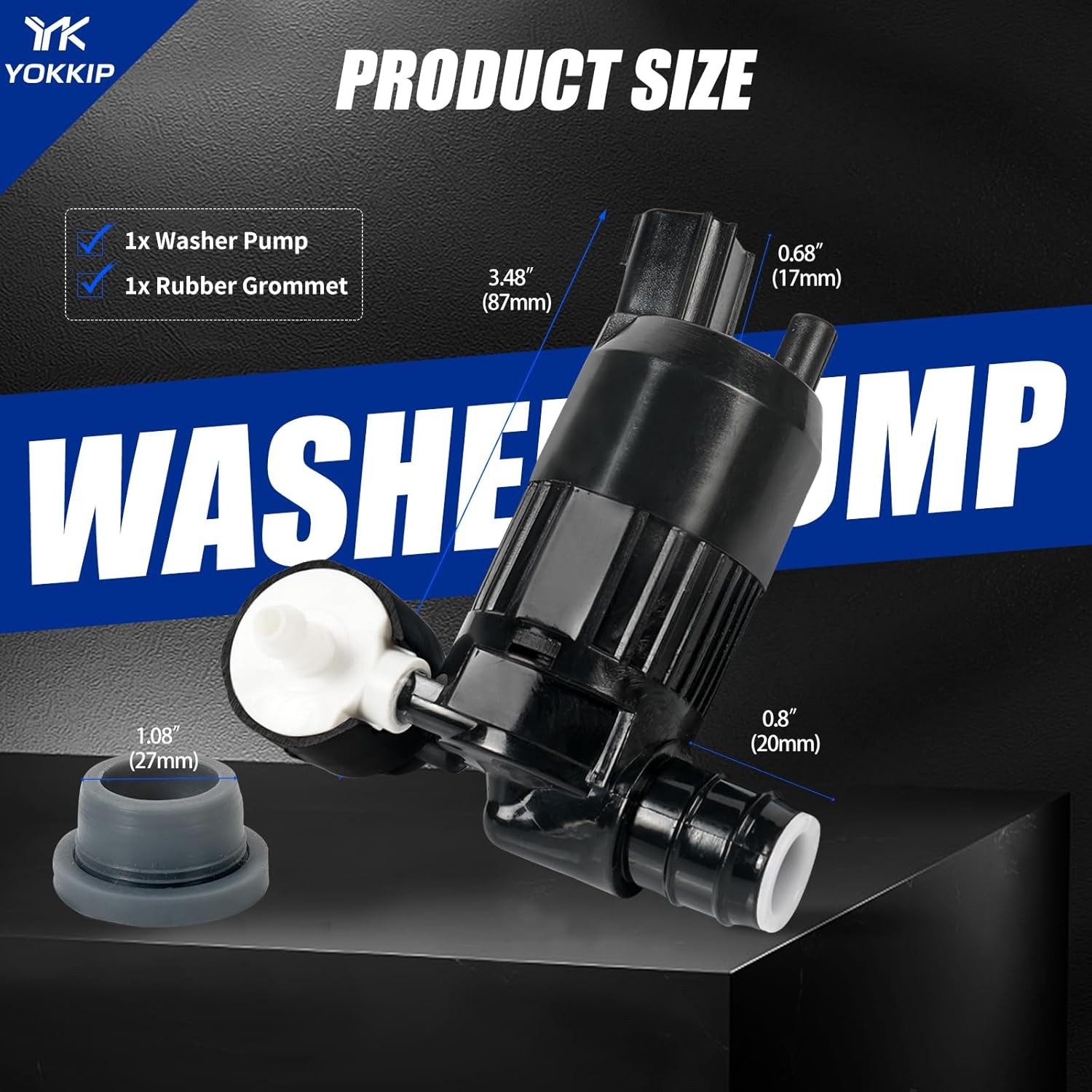 Windshield Washer Pump - Replacement for Ford Explorer, Edge, Fiesta, Flex, Mond