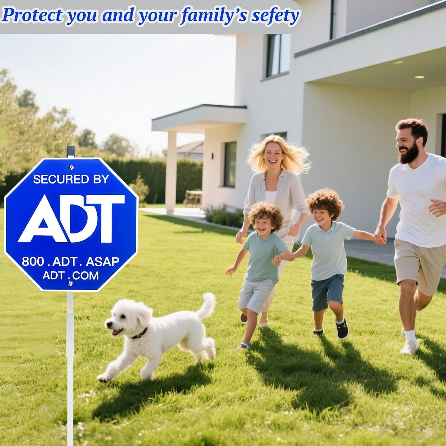 28ADT Security Signs for Yard with Stake & 10 Pcs ADT Window Stickers, 100% Alum