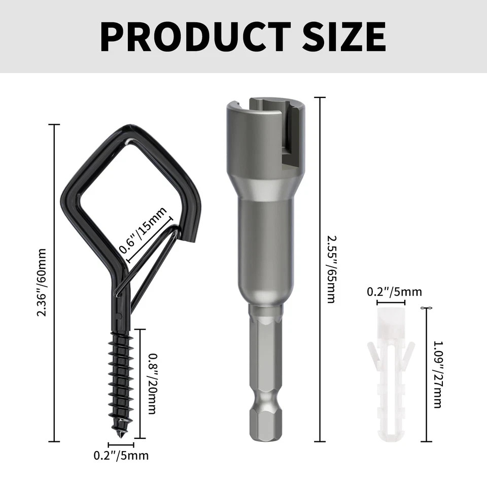 20 PCS Screw Hooks with Safety Buckle, Heavy Duty Ceiling Hooks for Hanging Outd