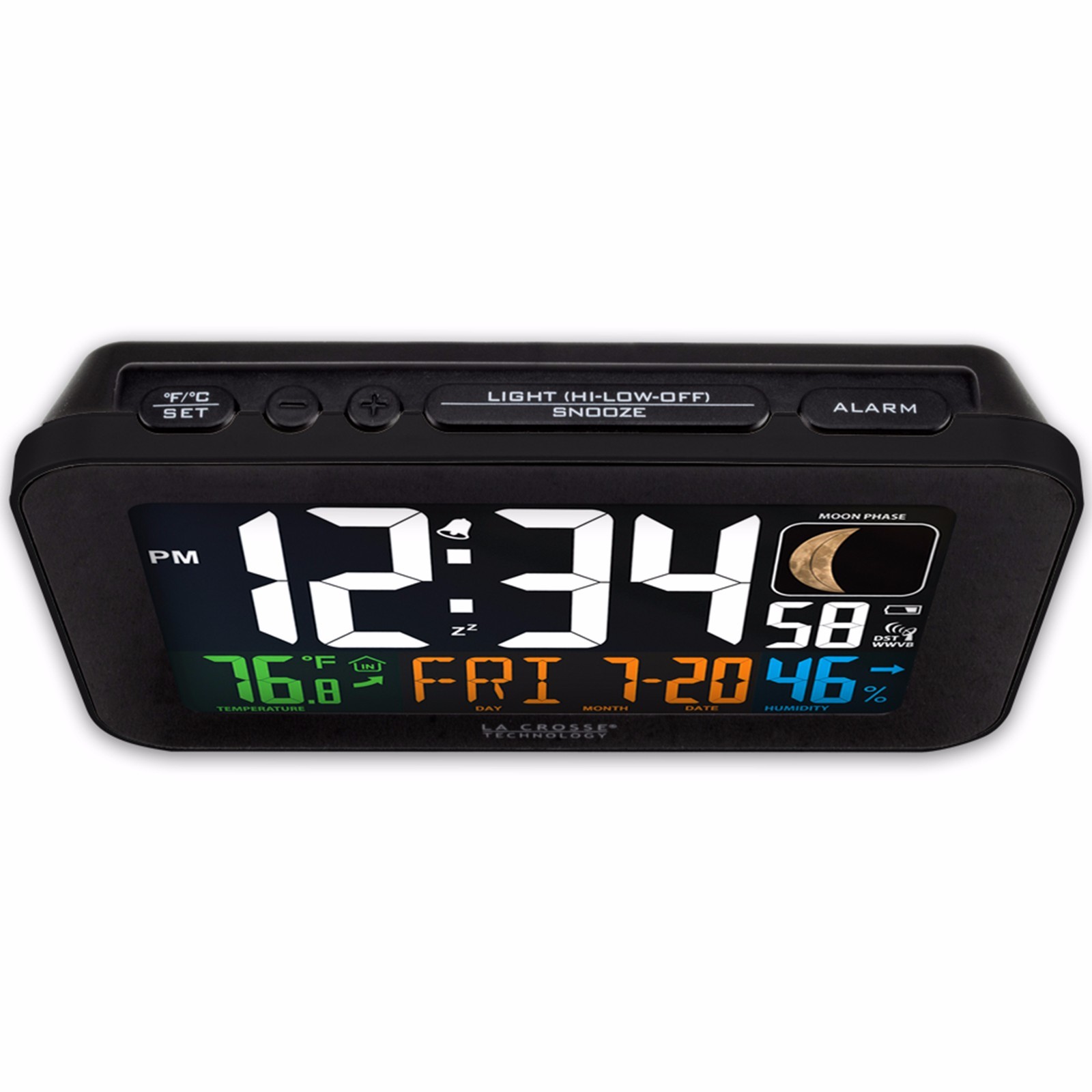 617-1485B La Crosse Technology Atomic Color Digital Alarm Clock USB - Open Box