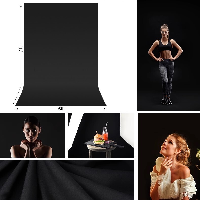 LINCO Photo T-Shape Backdrop Stand Black/White 2 Backdrops Support Kit - AM207
