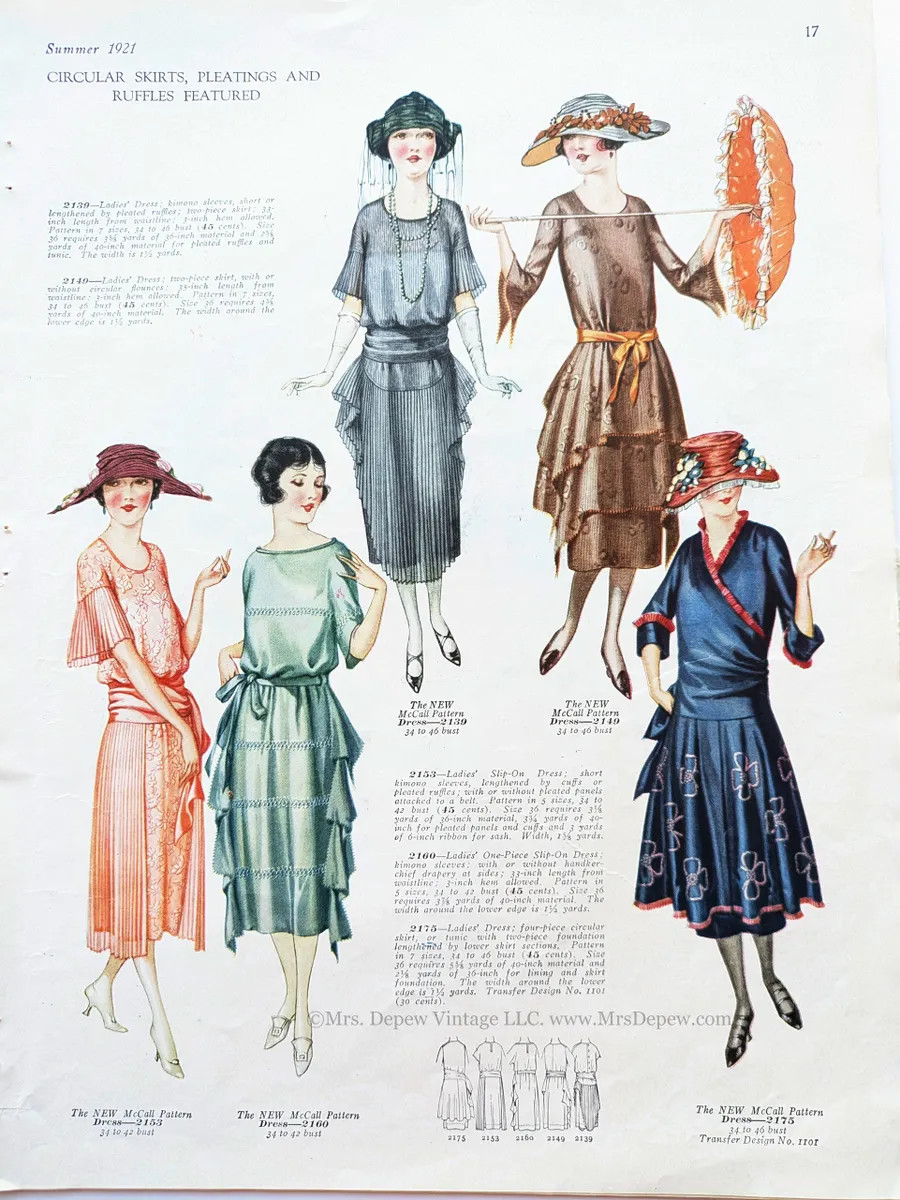 1921 Vintage Sewing Pattern Catalog McCall Book of Fashions Quarterly ORIGINAL