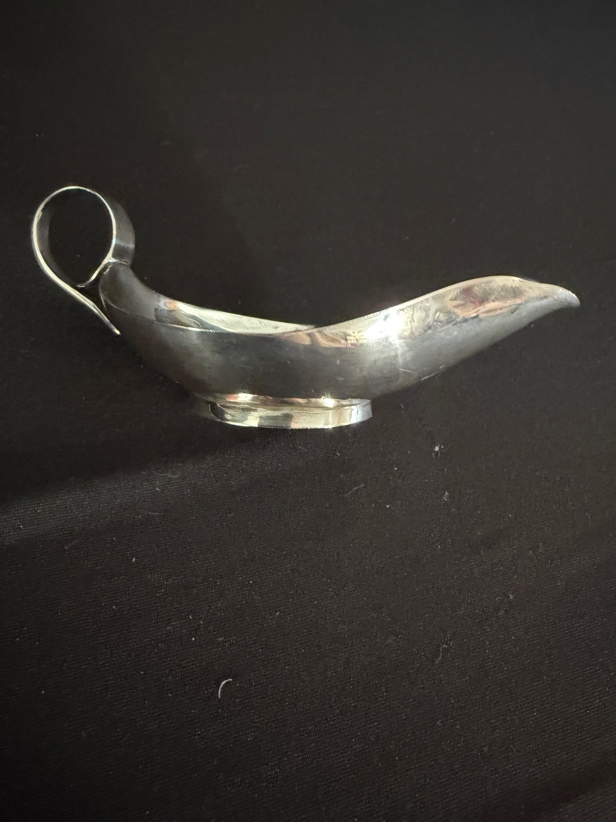 1832 London Sterling Pap Boat with 1787 Shilling in Bottom Jonathan Hayne