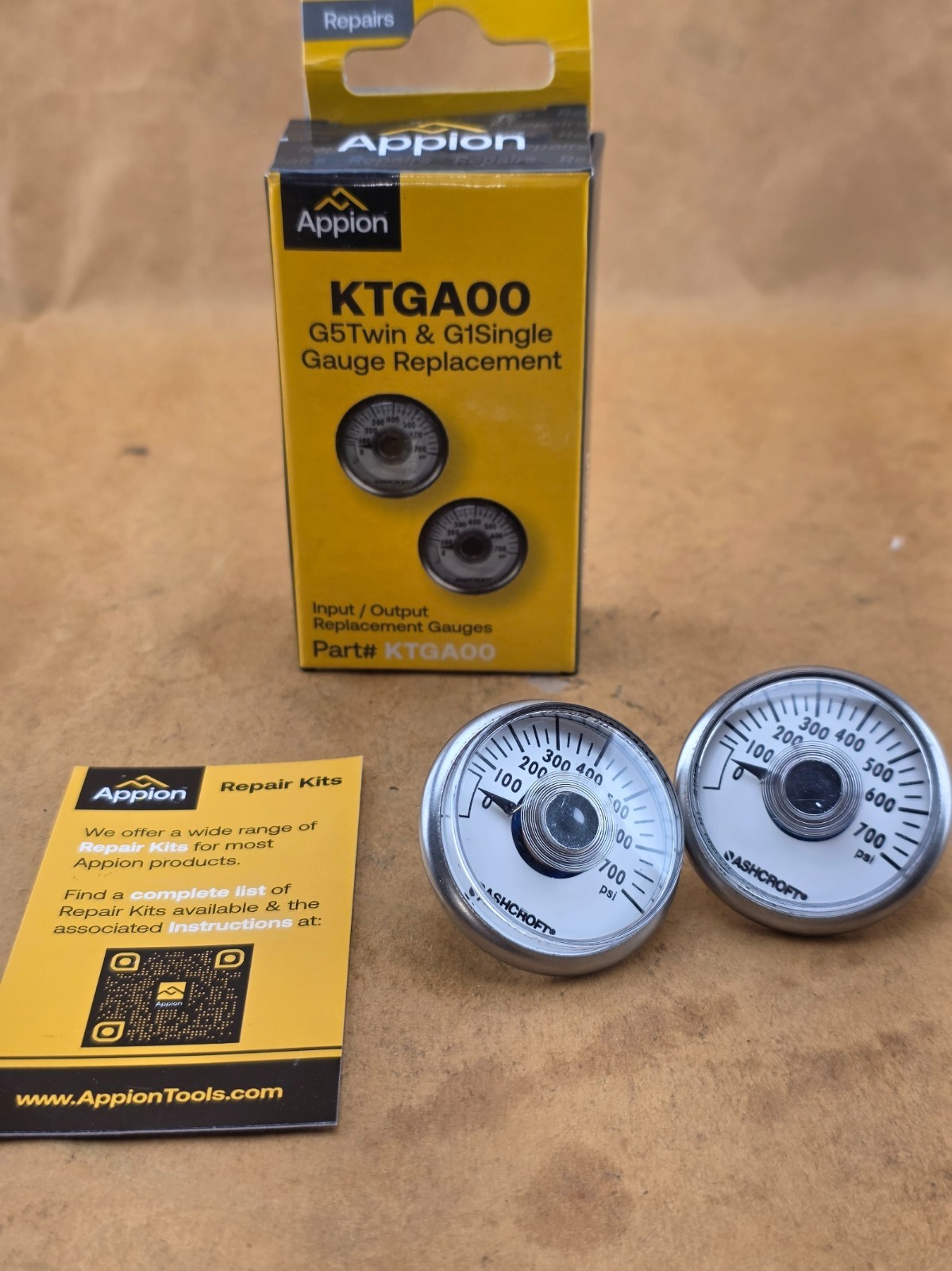 NEW Appion G5 Twin, G1 Single, TWO Gauge Set,  PART# KTGA00 FREE SHIPPING