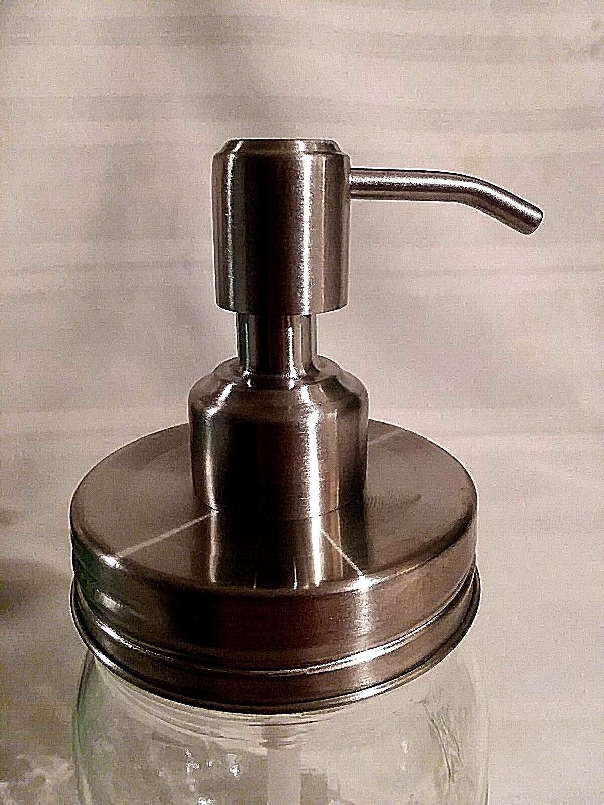 SOAP Pump DISPENSER ~ BALL Mason Jar ~ STAINLESS STEEL Gift ~ PINK PURPLE GLASS