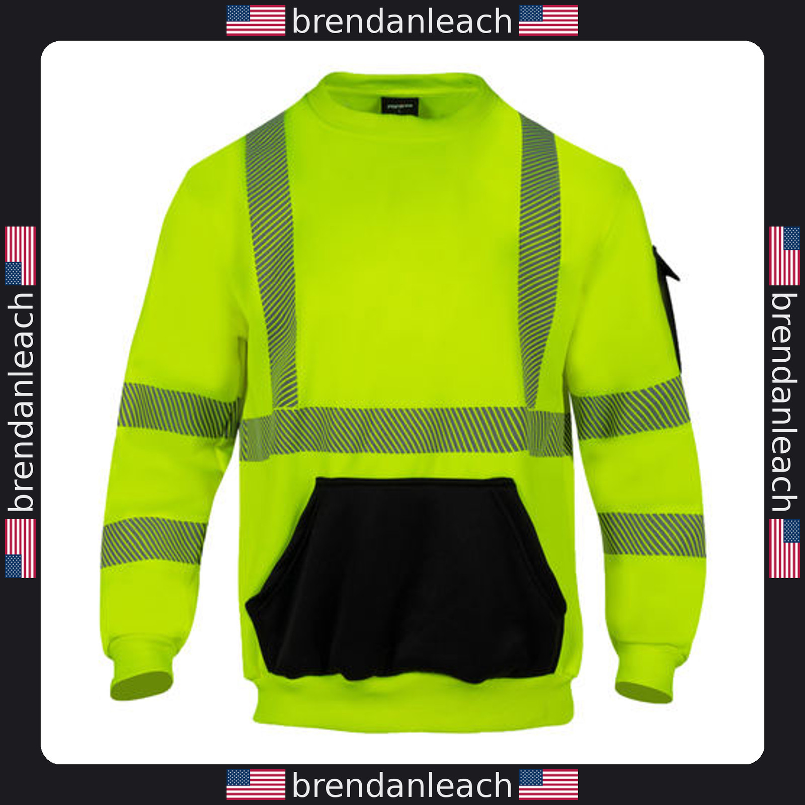 Hi Vis Hoodie for Men ANSI Class 3 Reflective Safety Sweatshirt