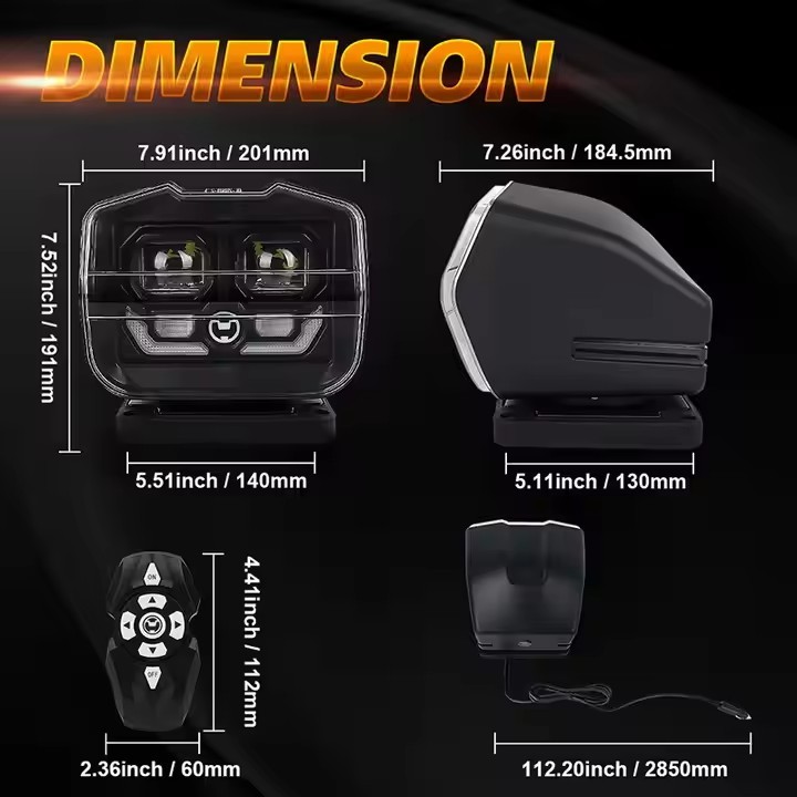 LED Remote Control Searchlight Marine Boat Car Truck Wireless Spotlight Magnetic