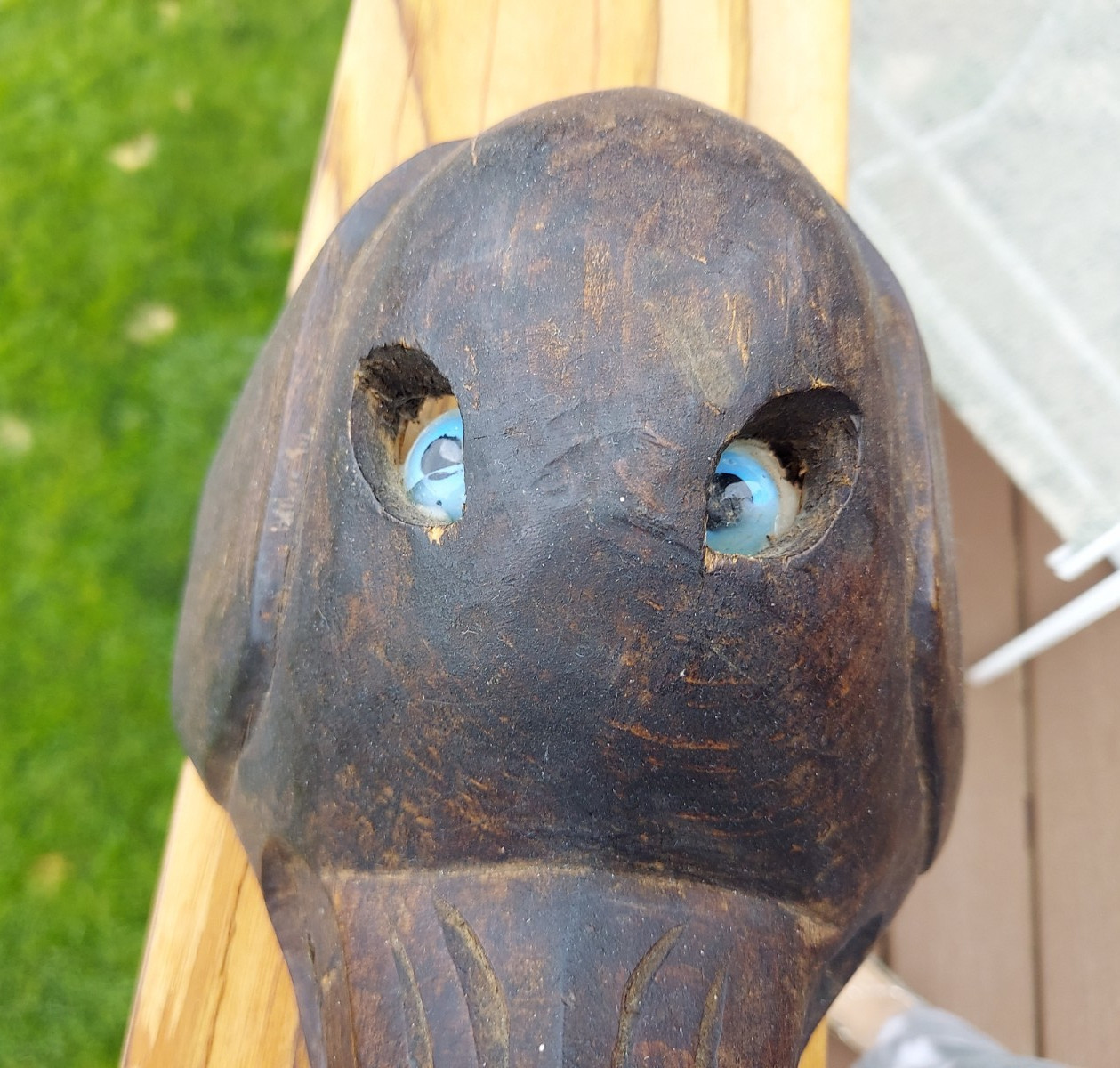 Vintage Mexico / Central American Carved WOLF Mask