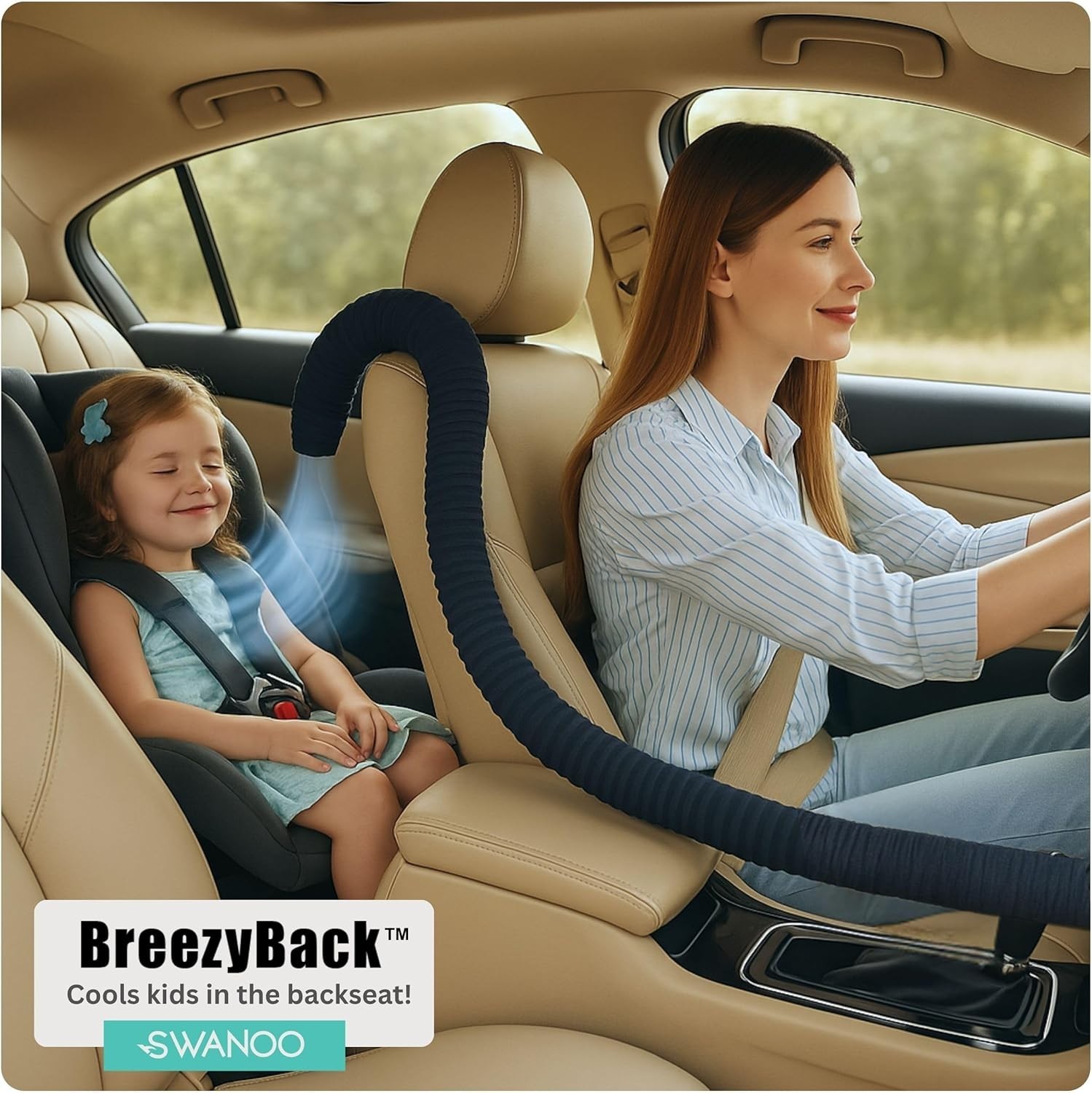 Car AC Vent Extender Hose 10FT Backseat Air Tube Kids Pets Swanoo