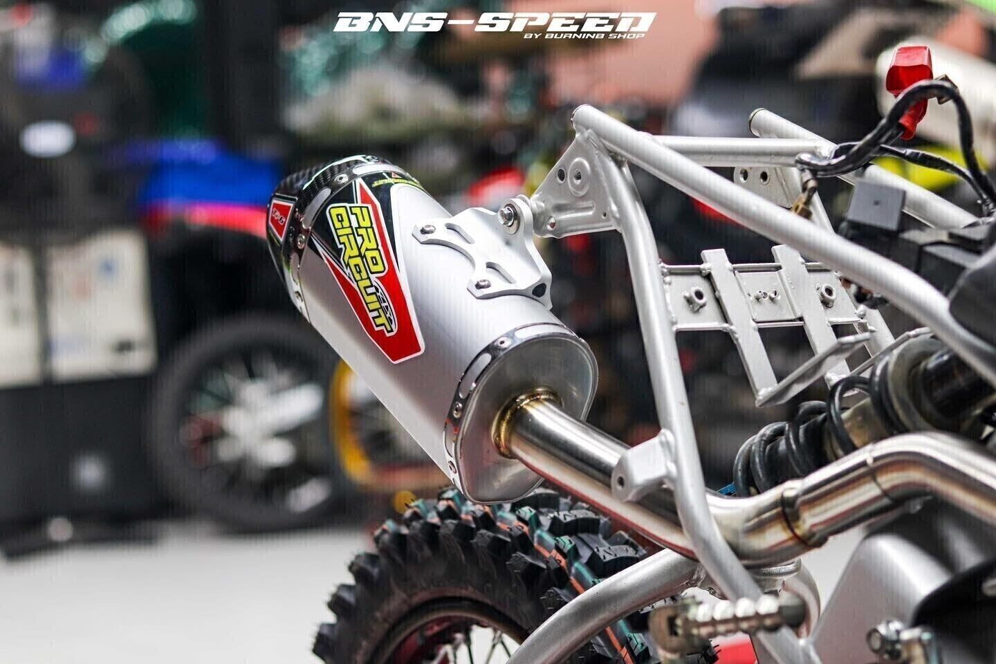 EXHAUST MUFFLER RACING CARBON PIPE FULL SYSTEM FIT FOR KAWASAKI KLX110 KLX110L