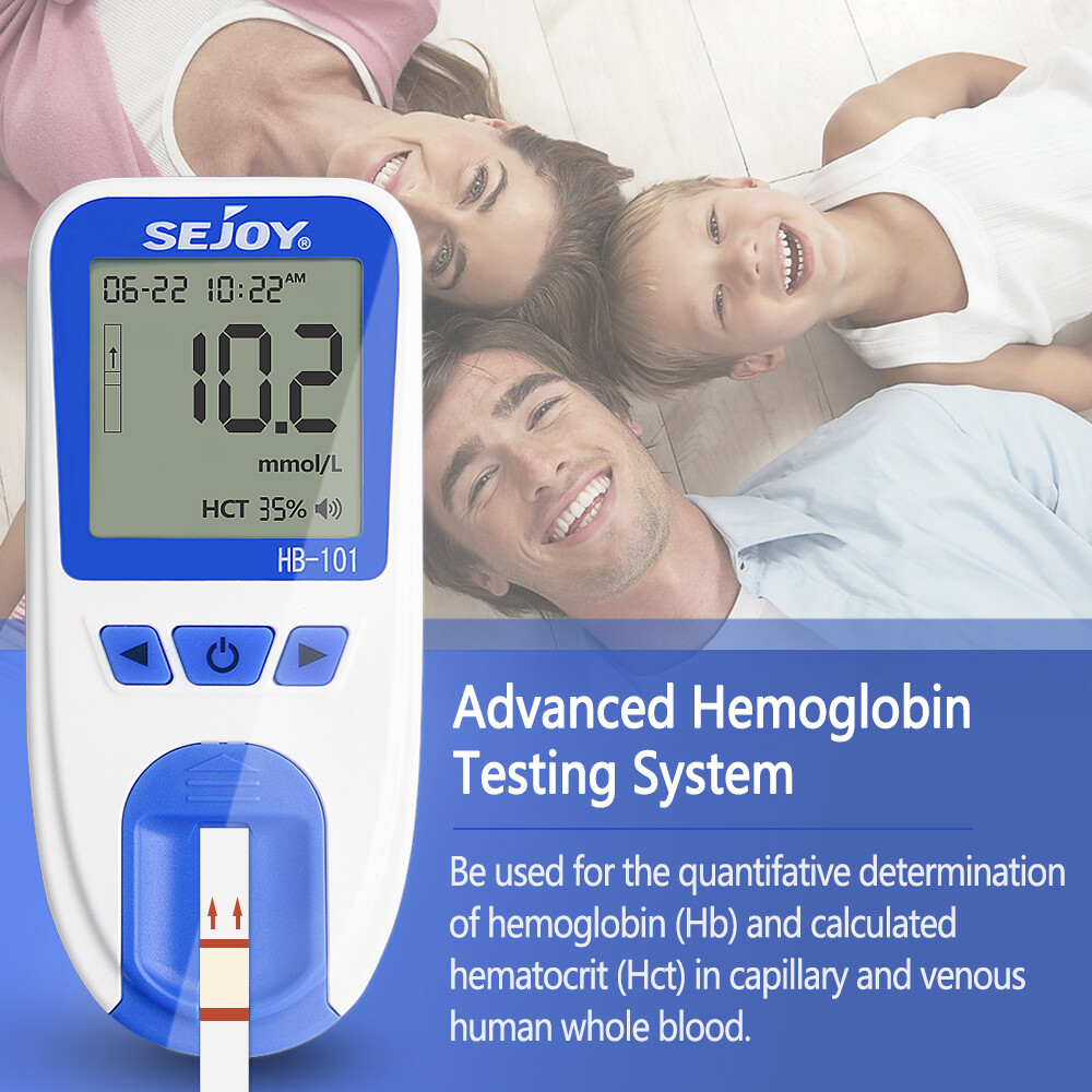 Blood Hemoglobin Meter Analyzer Anemia Monitor Test HB & HCT with 25pcs Strips
