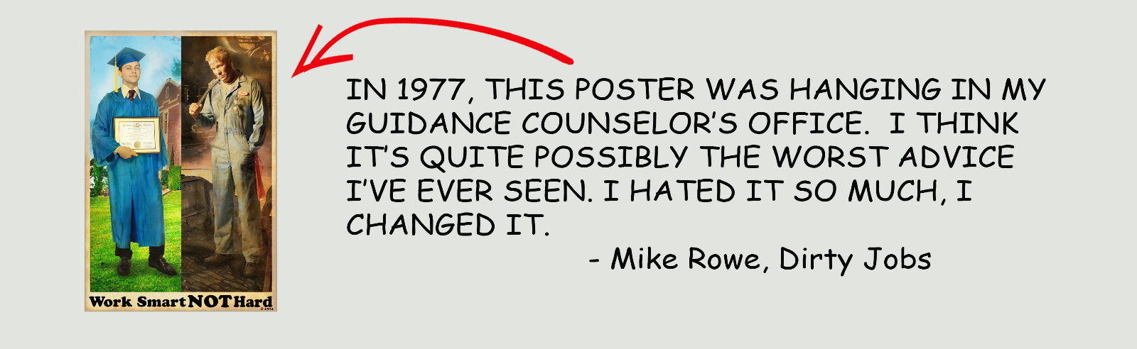 Mike Rowe - Work Smart AND Hard Poster