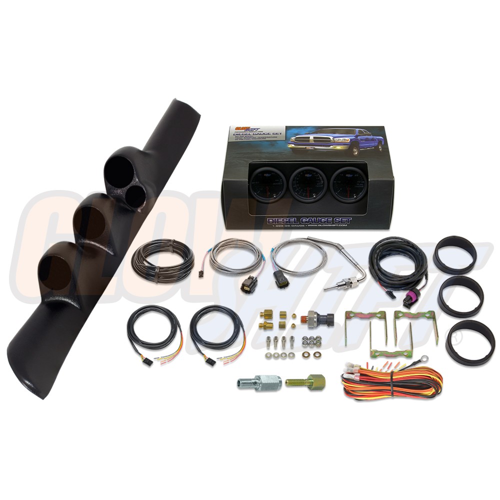 GlowShift Package - T7 Gauge Set & Pillar Pod w Spk for 98-02 Dodge Ram Cummins