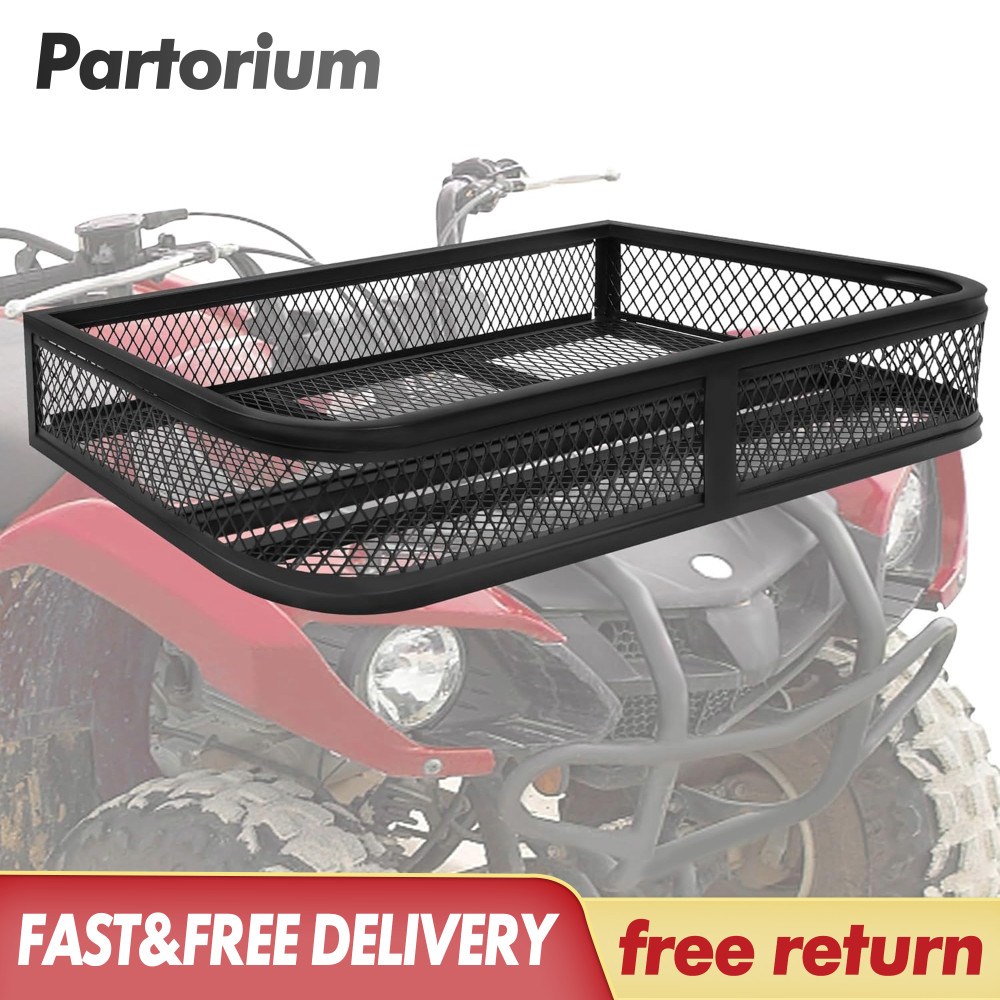 Heavy Duty Steel Front Cargo Basket Rack Universal Fit for ATV 36x17.3 Inch