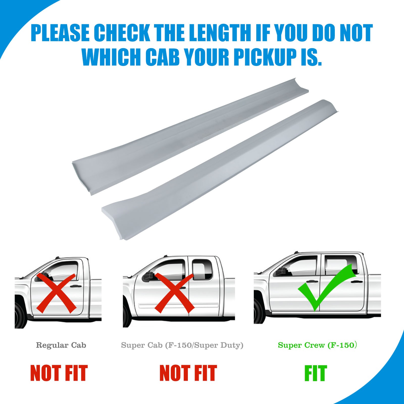Pair Rocker Panels For 2008-2011 Ford Focus 4-Door Left & Right Side