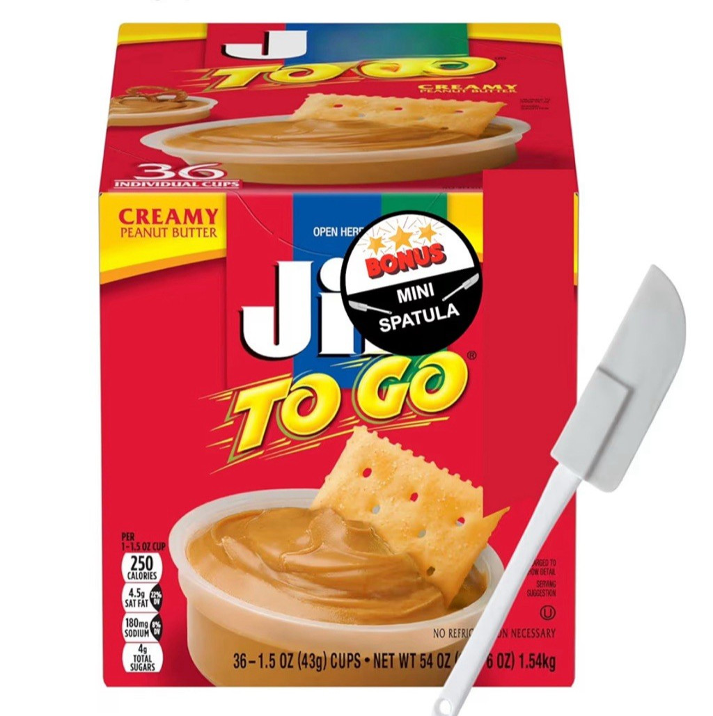 Jif To-Go Creamy Peanut Butter Cups – 36 Snack Portions with Bonus Mini Spatula