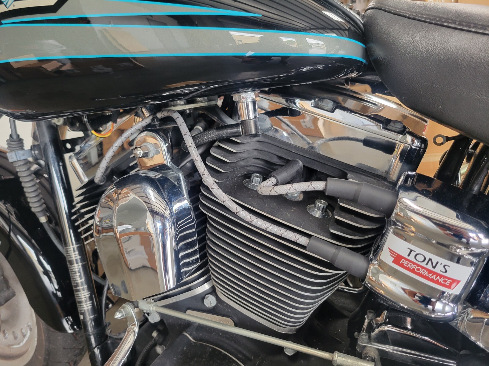 Harley Davidson Big Twin 99-17 FXD Dyna Softail Spark Plug Wires Gray BK Cloth