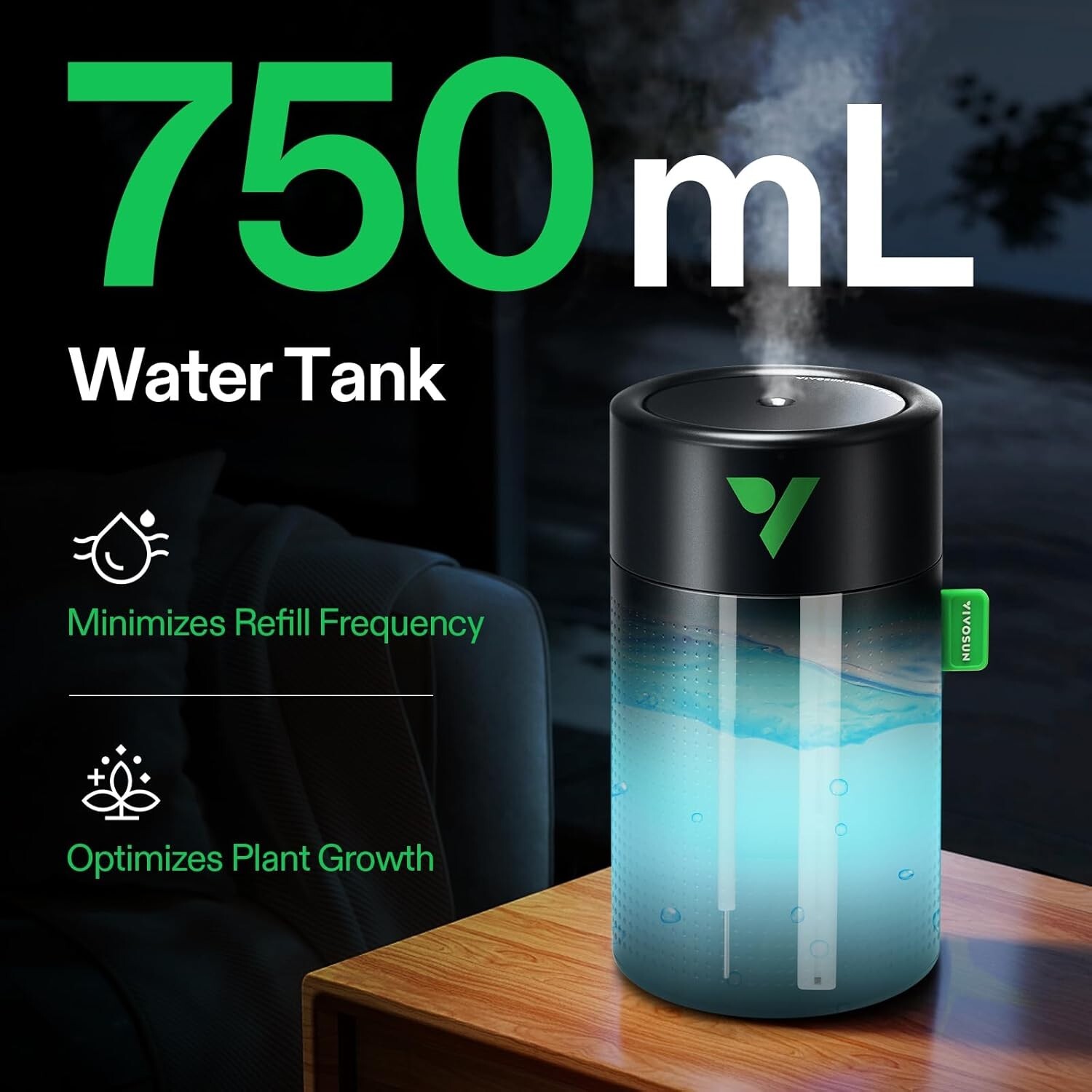 VIVOSUN AeroStream,750ML/5 L/9L /19L Humidifier,Smart Wi-Fi Remote Control