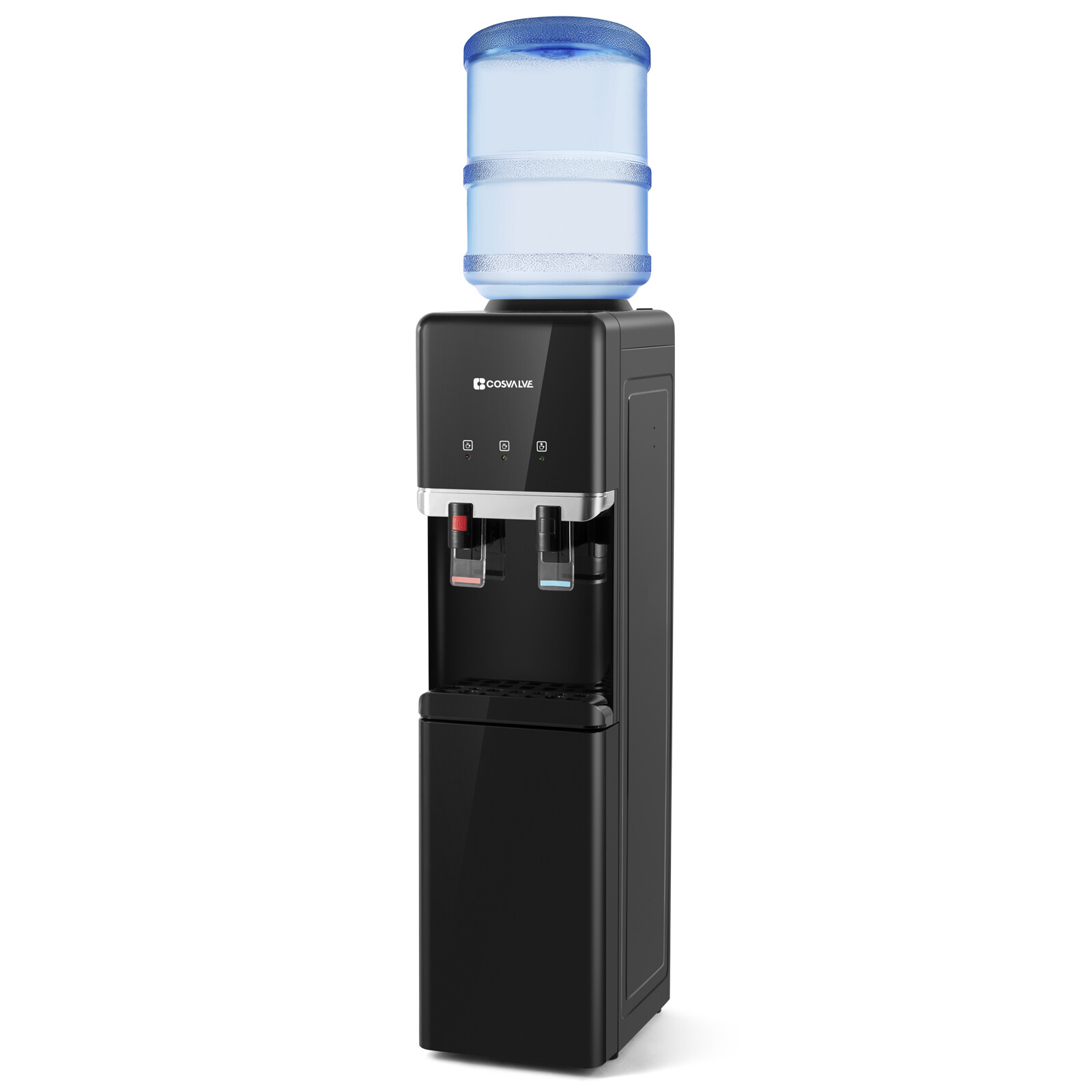 Top Loading Hot/Cold Water Cooler Dispenser Compressor Refrigeration w/ Freezer