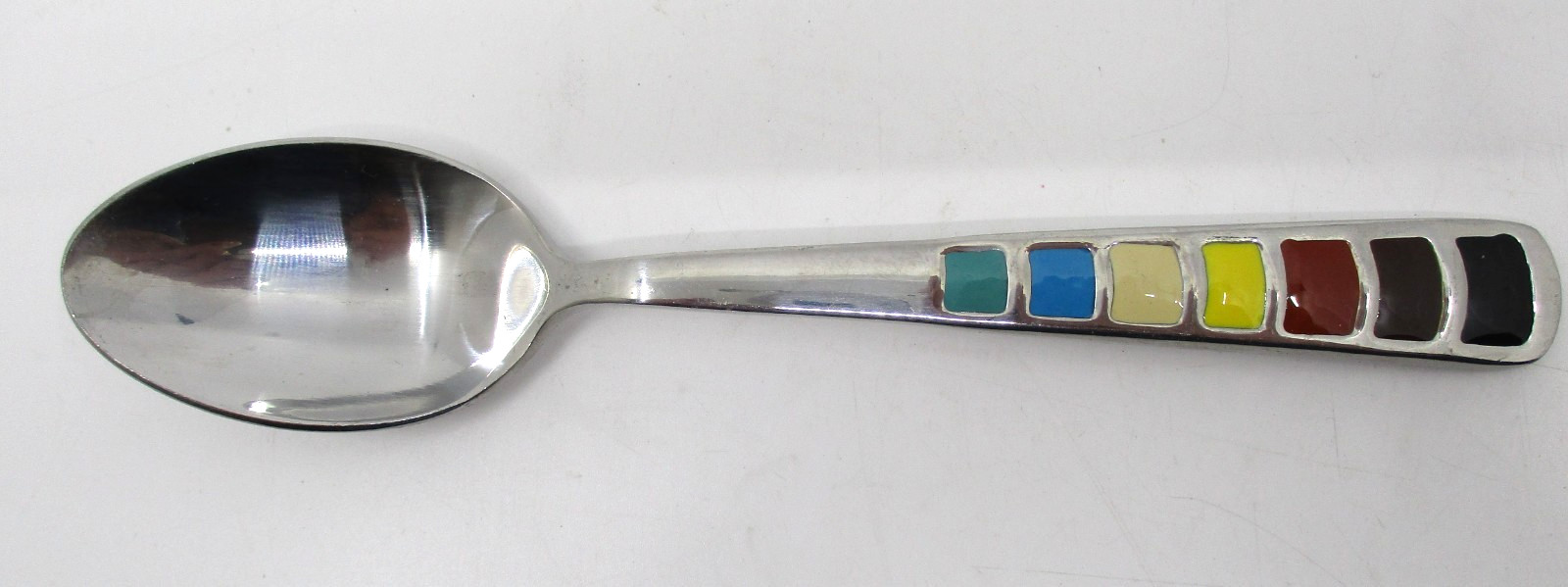 HOMER LAUGHLIN STAINLESS (Fiestaware) MASQUERADE RAINBOW TEASPOON - 6 3/4" 11P